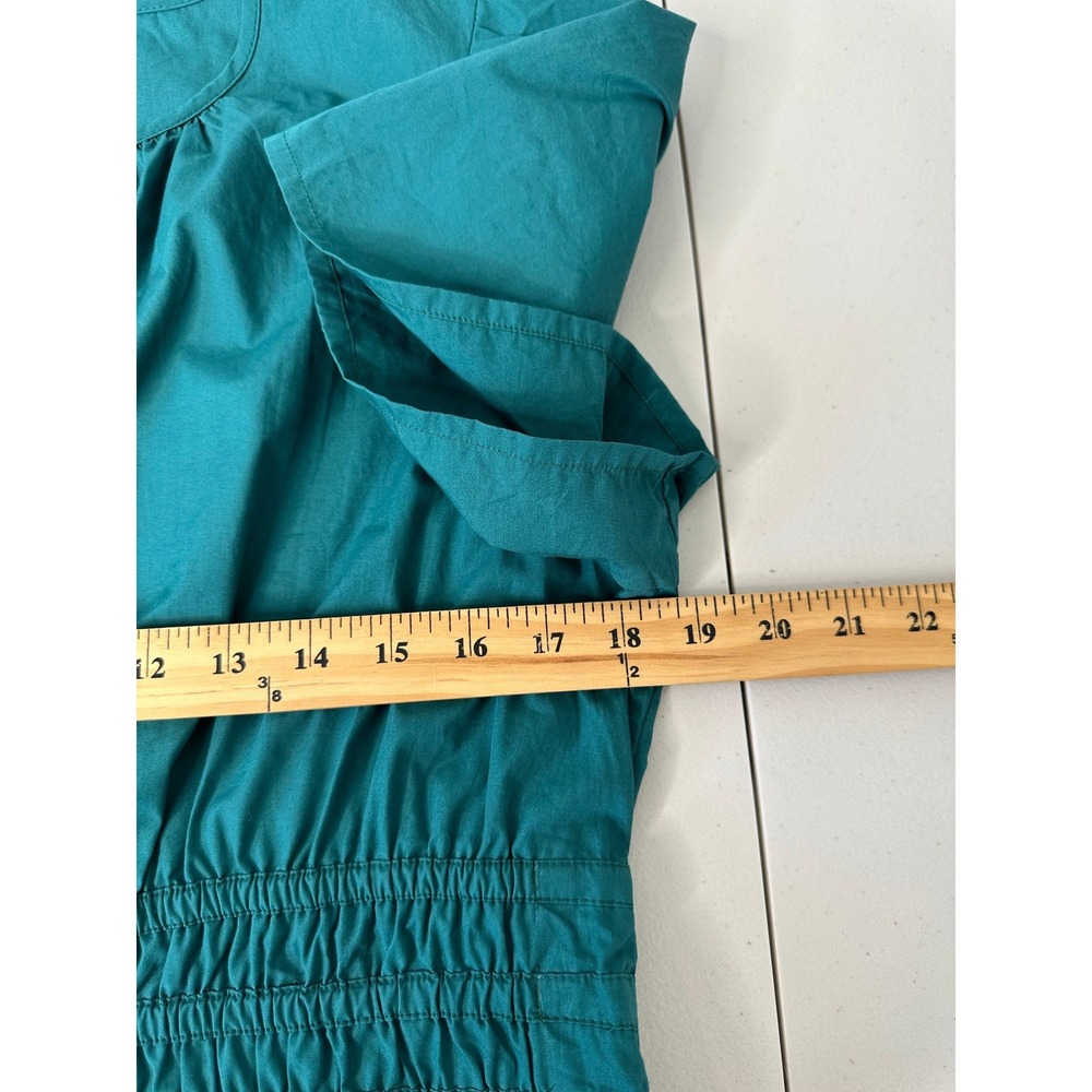 Quince Organic Cotton Tiered Maxi Dress Womens L Garden Green Smocked Waist - Picture 8 of 12